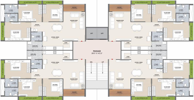 Floor Plan of Ananta Arizona Sky in Vavol, Gandhinagar - Image 63803