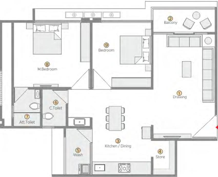 2 BHK Flat in Keshav Balmukund Reflect in Randesan, Gandhinagar - Image 551863