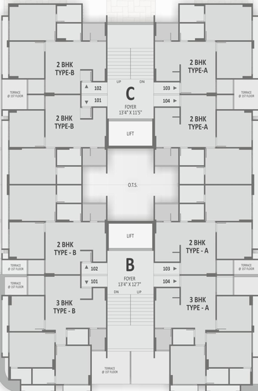 Floor Plan of Darshan Shashwat Heights in Kalol, Gandhinagar - Image 63345
