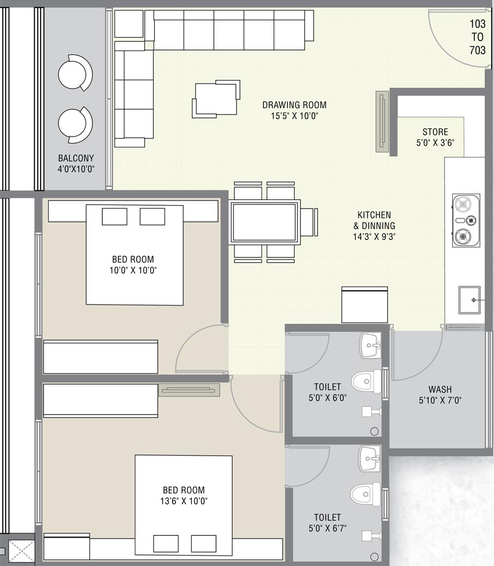2 BHK Flat in Chandraprabha Kedar Residency in Randheja, Gandhinagar - Image 552196