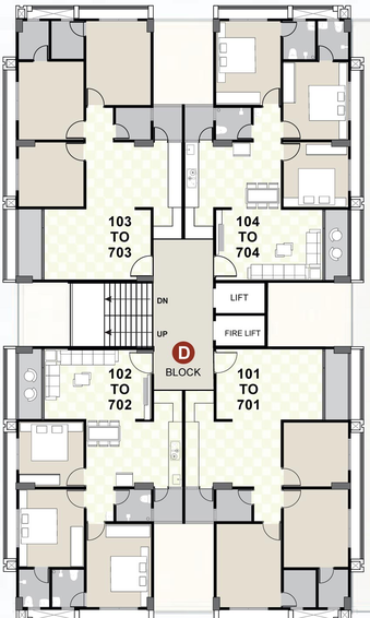 Floor Plan of Chandraprabha Kedar Residency in Randheja, Gandhinagar - Image 64805
