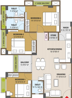 3 BHK Flat in Darsh Raj Panchamrut in Sector 26, Gandhinagar - Image 553905