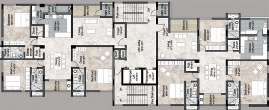 Floor Plan of Krishna The Head Quarters in T Nagar, Chennai - Image 59458