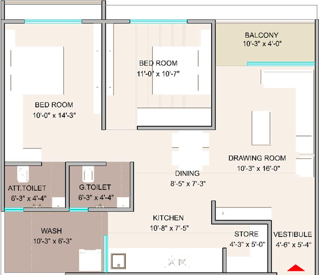 2 BHK Flat in Shree Ambica Residency in Vavol, Gandhinagar - Image 549383