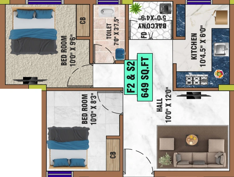 2 BHK Flat in Bharathi Sai Supernova in Pammal, Chennai - Image 523886