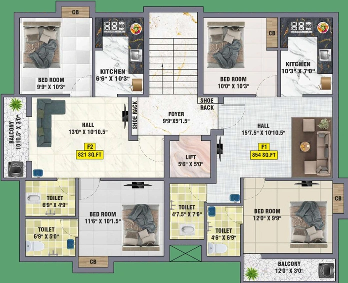 Floor Plan of Bharathi Sai Classica in Anakaputhur, Chennai - Image 59504
