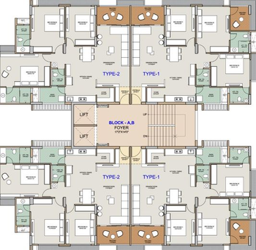 Floor Plan of Swara Crystal in Kudasan, Gandhinagar - Image 63565