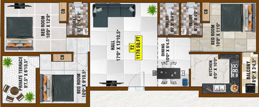 3 BHK Flat in Bharathi Sai Hazel in Anakaputhur, Chennai - Image 524692