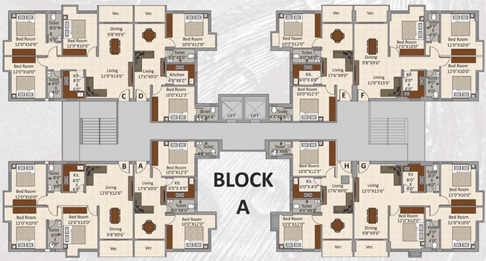 Floor Plan of GPS Meena Pride in New Town, Kolkata - Image 59531