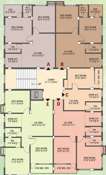 Floor Plan of Raj Sandhyaneer in Madhyamgram, Kolkata - Image 59987
