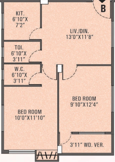 2 BHK Flat in Universal Radha Kunja Galaxy in Madhyamgram, Kolkata - Image 531194