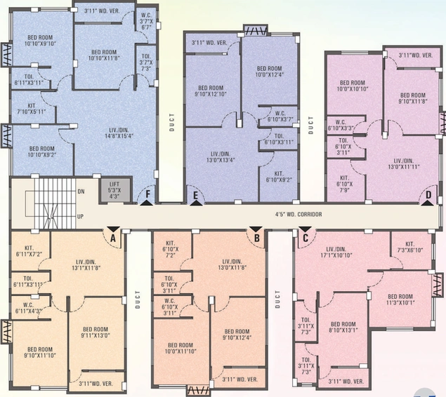 Floor Plan of Universal Radha Kunja Galaxy in Madhyamgram, Kolkata - Image 60012