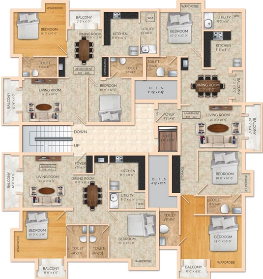 Floor Plan of Tatya Chitramaya in Singanallur, Coimbatore - Image 168171