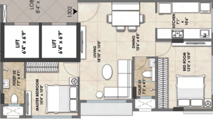 2 BHK Flat in Kean Gardina in Santacruz East, Mumbai - Image 442391