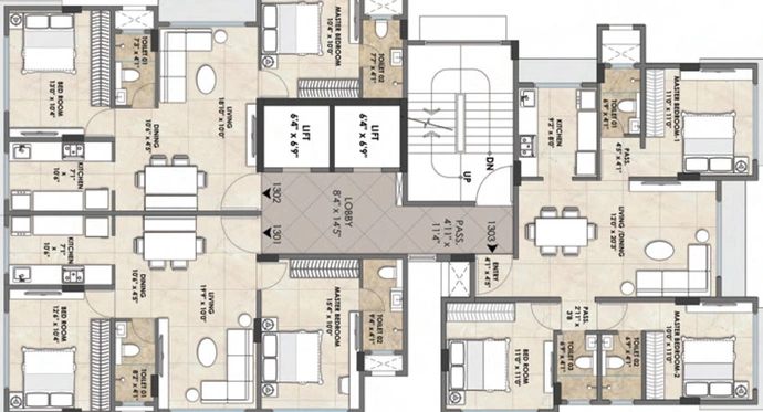 Floor Plan of Kean Gardina in Santacruz East, Mumbai - Image 21243