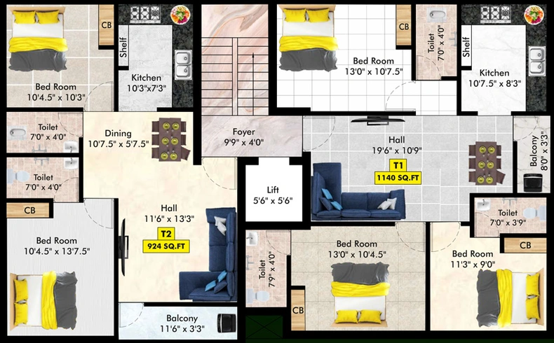 Floor Plan of Bharathi Sai Agnes in Pammal, Chennai - Image 59545