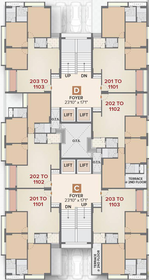 Floor Plan of Sarjan Era in Tragad, Ahmedabad - Image 65569