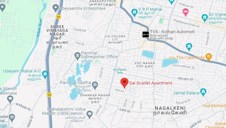 Location of Bharathi Sai Scarlet in Pammal, Chennai - Image 59625