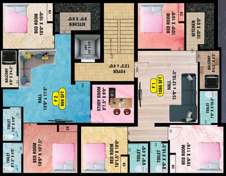 Floor Plan of Bharathi Sai Florence in Anakaputhur, Chennai - Image 59633