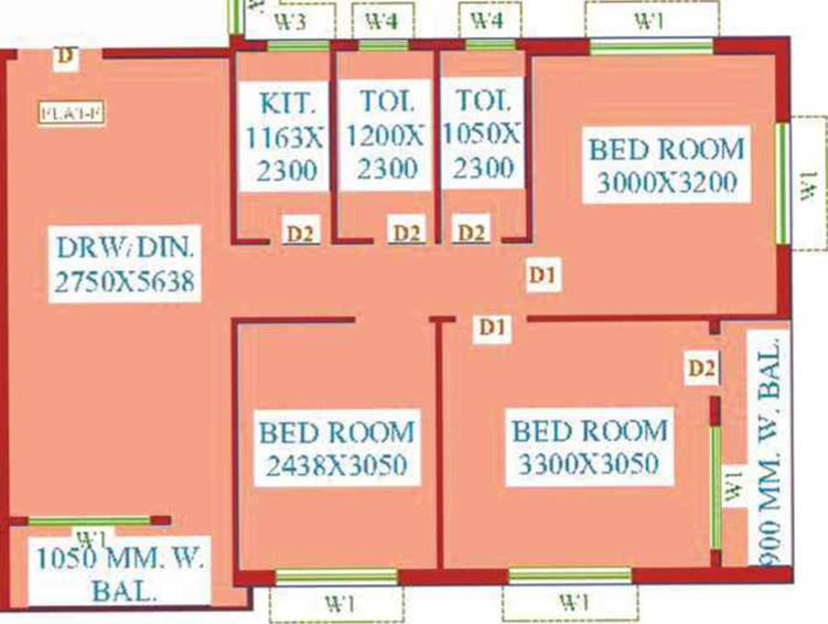 3 BHK Flat in Dharitri Royal Enclave in New Town, Kolkata - Image 531251