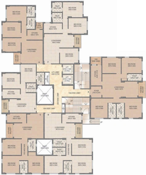 Floor Plan of Kosmic The Amazonia in Rajarhat, Kolkata - Image 60033