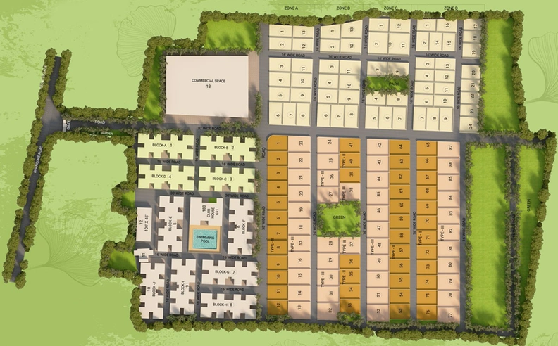 Floor Plan of Nitu Sunshine Green City in Rajarhat, Kolkata - Image 60539