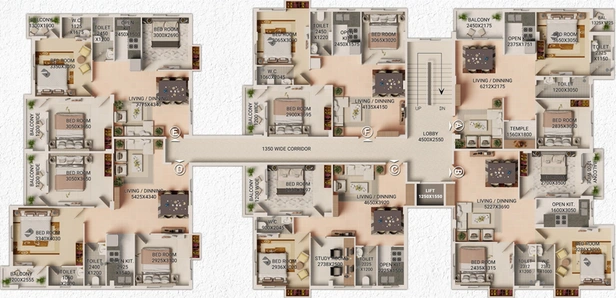 Floor Plan of Perfect Royal Aura in Rajarhat, Kolkata - Image 60239
