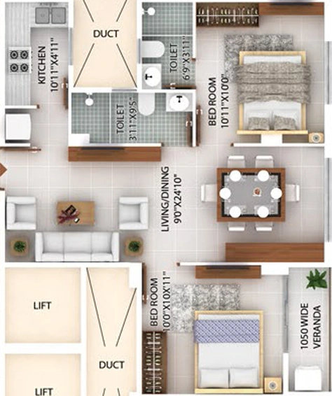 2 BHK Flat in Prajapati Greens in Rajarhat, Kolkata - Image 535549