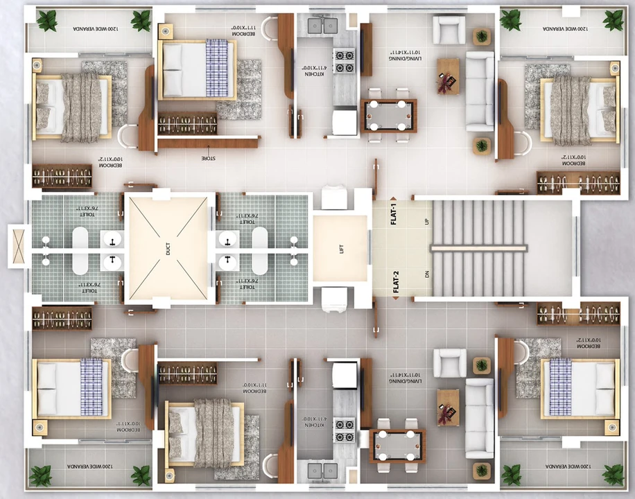 Floor Plan of Prajapati Greens in Rajarhat, Kolkata - Image 60546