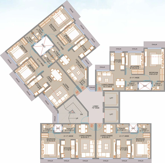 Floor Plan of Ornate The Palazzo in Santacruz East, Mumbai - Image 21314