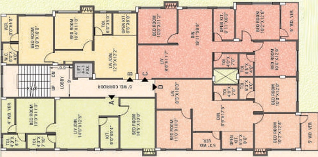 Floor Plan of Tilottama Natural City in Madhyamgram, Kolkata - Image 60582