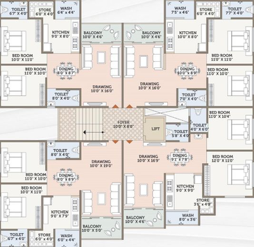 Floor Plan of Rashmi Green Iris in Ghatlodiya, Ahmedabad - Image 61097