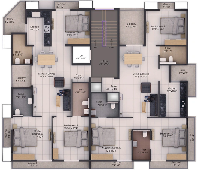 Floor Plan of Alda Amogh in Adyar, Chennai - Image 59654
