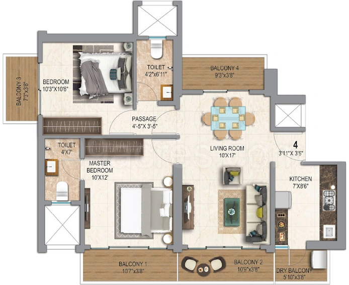2 BHK Flat in Chandak Cornerstone in Worli, Mumbai - Image 442603