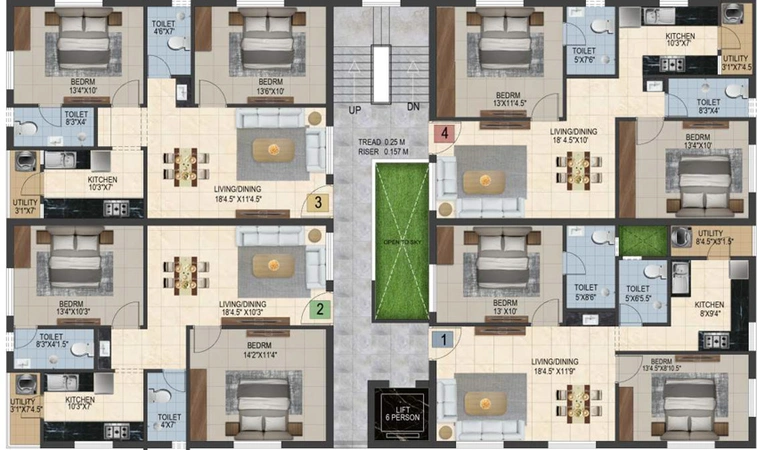 Floor Plan of Urban Heritage in Kundrathur, Chennai - Image 59671