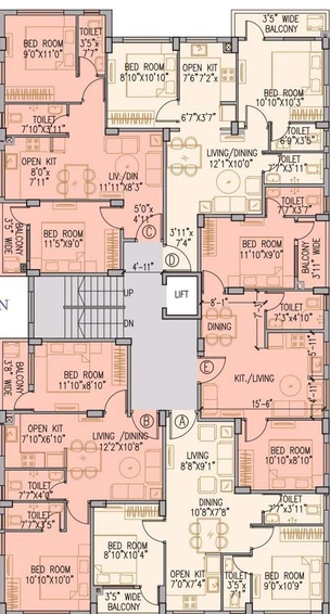 Floor Plan of Ambey Aangan in New Town, Kolkata - Image 60589