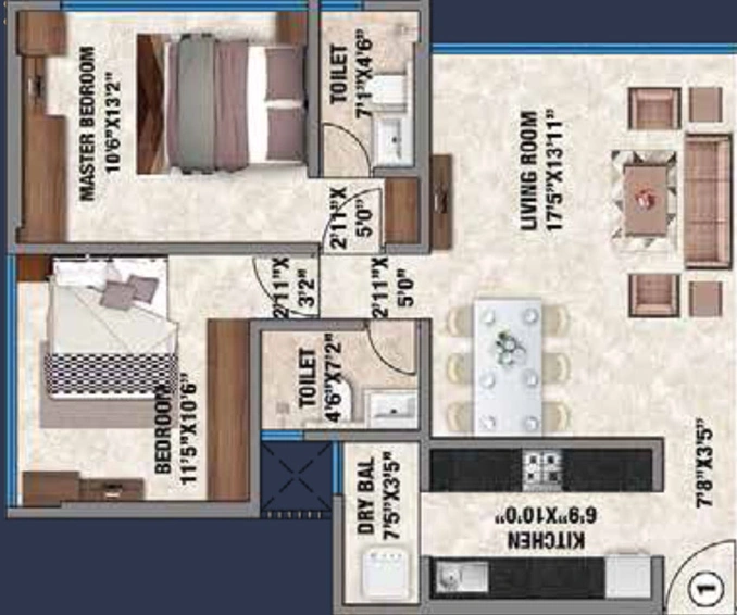 2 BHK Flat in Bhattad Sankalp in Bhuleshwar, Mumbai - Image 442680