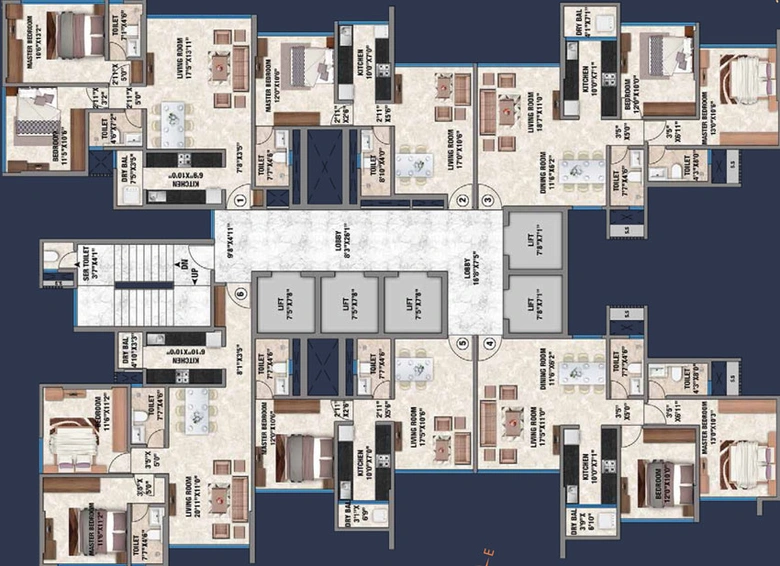 Floor Plan of Bhattad Sankalp in Bhuleshwar, Mumbai - Image 21369