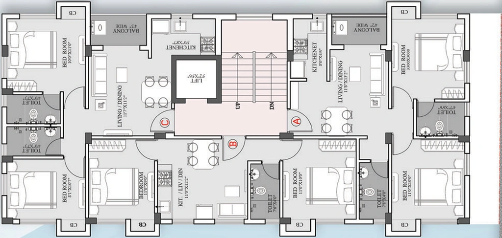 Floor Plan of Magnolia Meadow in New Town, Kolkata - Image 60350