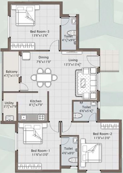 3 BHK Flat in Bhuvana Palace in Kovaipudur, Coimbatore - Image 815893
