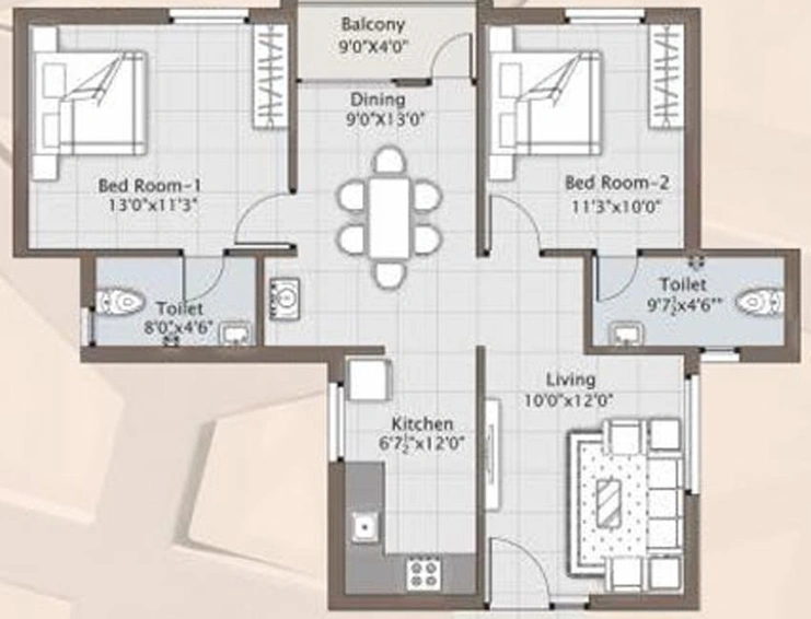2 BHK Flat in Bhuvana Palace in Kovaipudur, Coimbatore - Image 815896