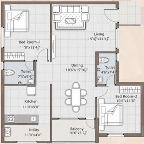 2 BHK Flat in Bhuvana Palace in Kovaipudur, Coimbatore - Image 815895