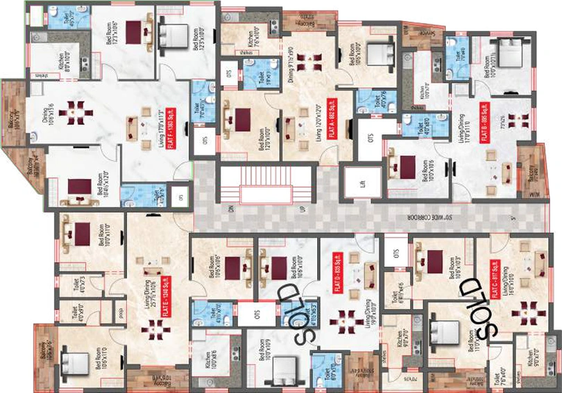 Floor Plan of GP The Breeze Way in Ambattur, Chennai - Image 59752