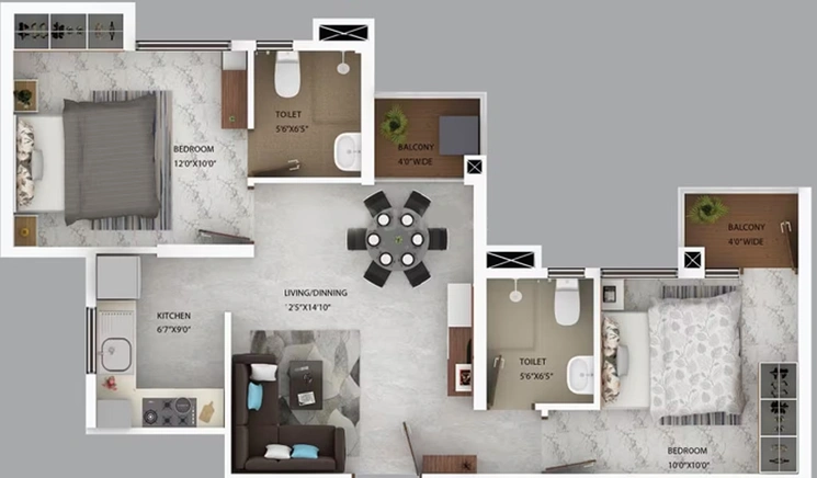 2 BHK Flat in Oswal Orchard Amritaya in BT Road, Kolkata - Image 534785