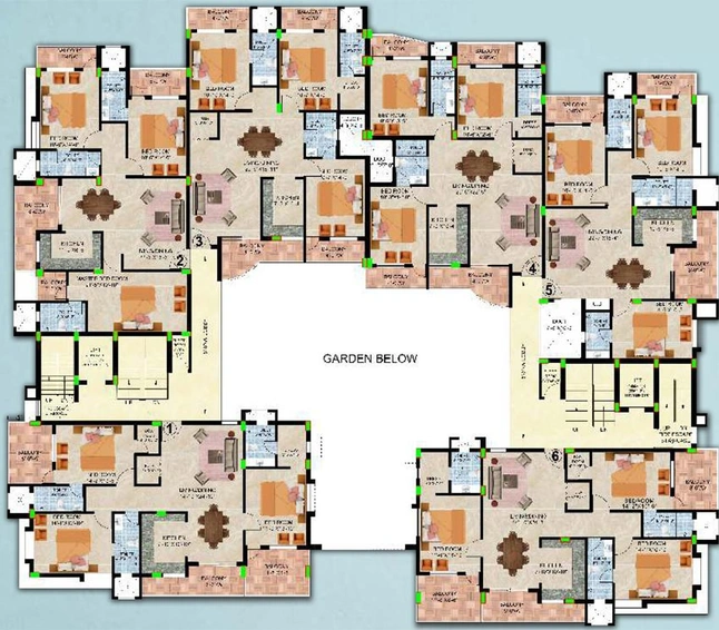 Floor Plan of Prarthana Residency in Piska More, Ranchi - Image 84035