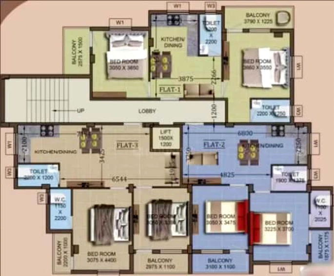 Floor Plan of Veni Sunrise Complex in New Town, Kolkata - Image 60673