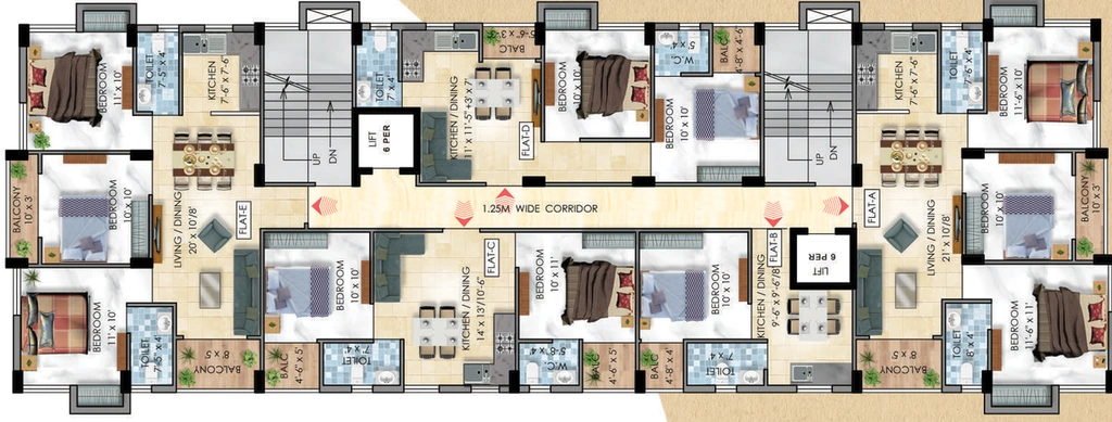 Floor Plan of Westroad Iconic in Rajarhat, Kolkata - Image 60448