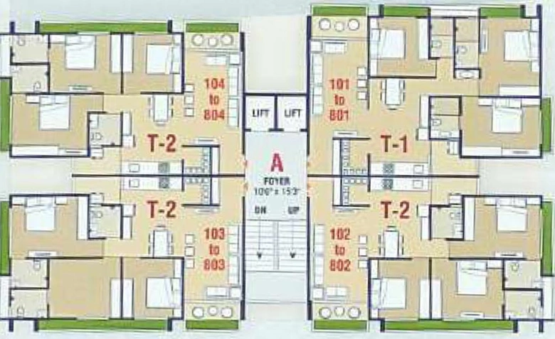 Floor Plan of Shubh Saral Heights in Kudasan, Gandhinagar - Image 63649