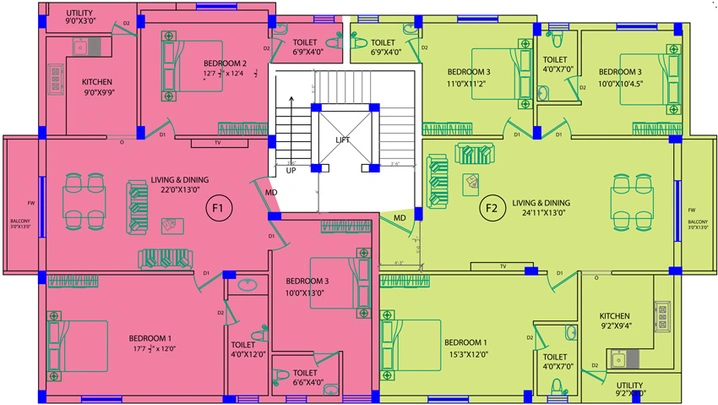 Floor Plan of Traventure Corner Stone in KK Nagar, Chennai - Image 60215
