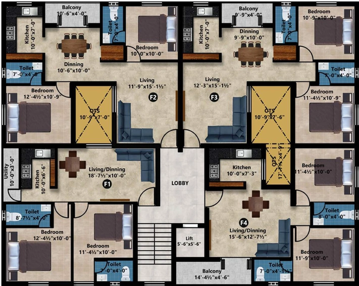 Floor Plan of Grand Wides in Thoraipakkam, Chennai - Image 60138